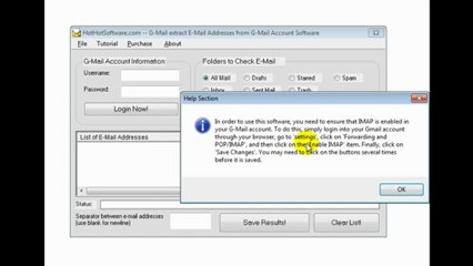 How to extract e-mail addresses from your gmail account