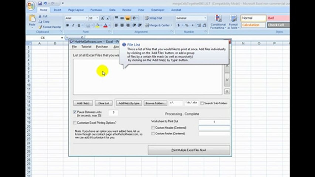 How to print multiple excel spreadsheets (& worksheets) at once