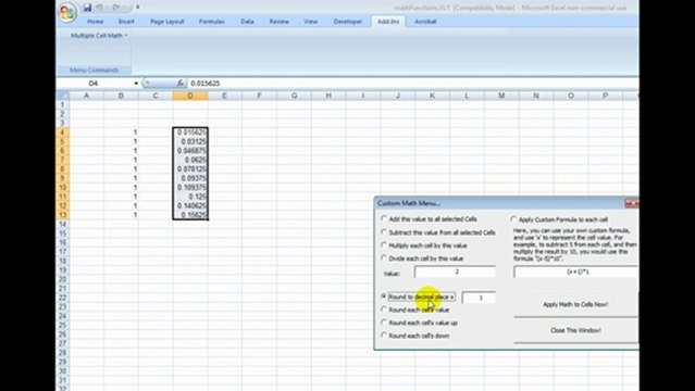 How to do math to multiple cells in microsoft excel (add/subtract/divide/multiple & formulas)