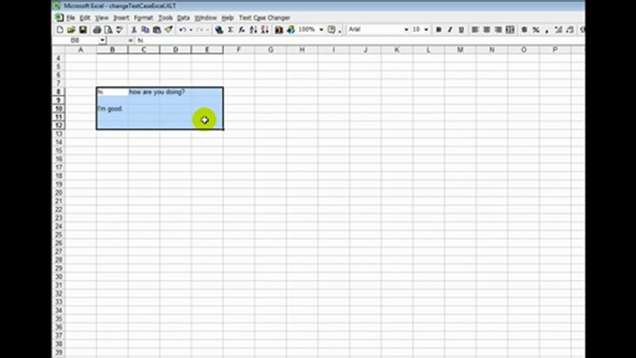 How to Excel change case in multiple cells to uppercase, lowercase or proper case