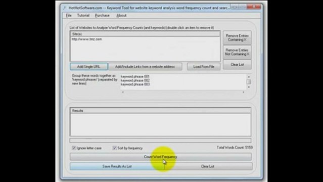 How to Keyword Tool for website keyword analysis word frequency count and SEO