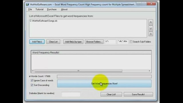 How to get a word count (frequency count) in excel, or multiple spreadsheets
