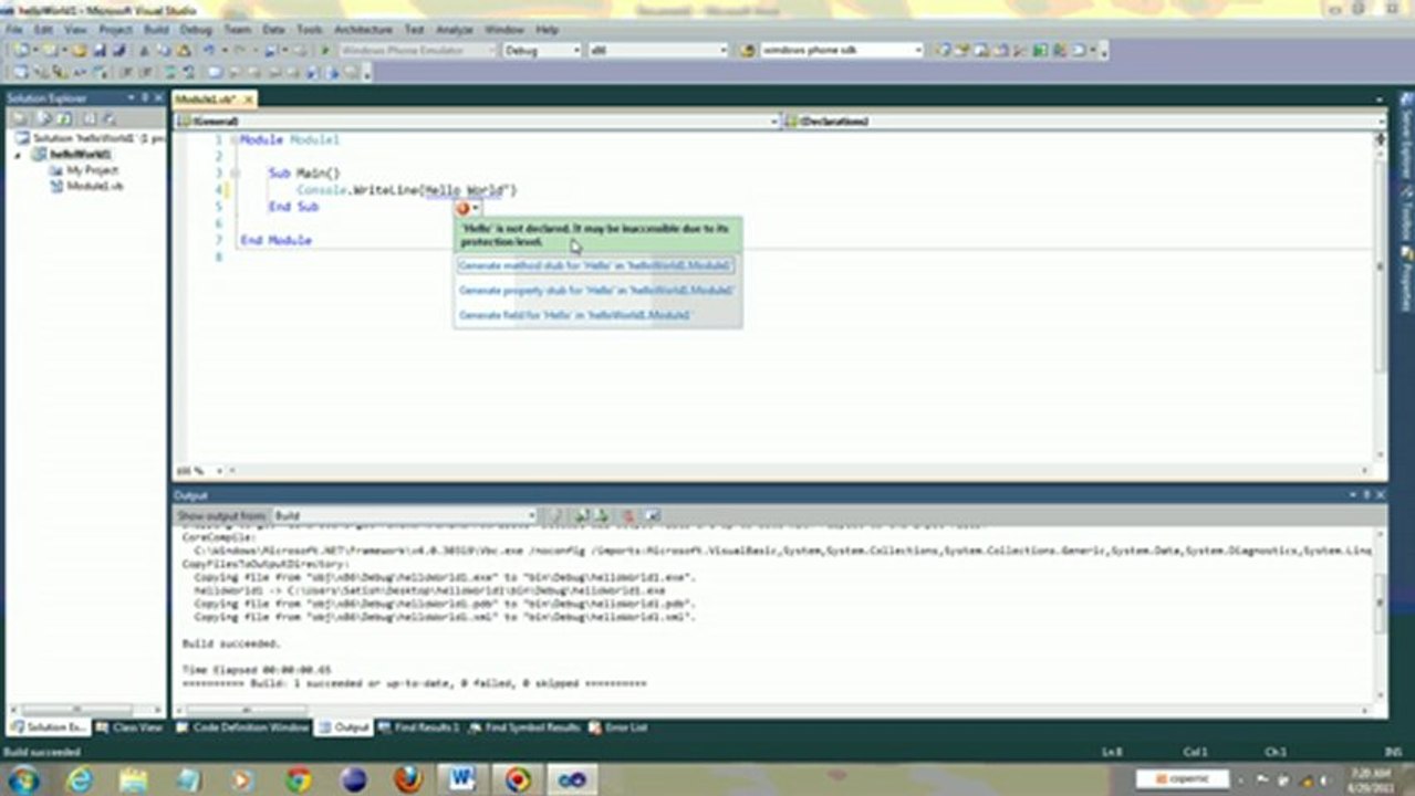 Using Visual Studio 2010 for VB NET Command Line Applications