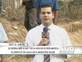 Servicio de agua en el municipio Sucre podría restablecerse este sábado