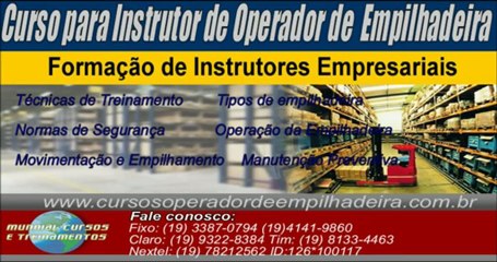 Curso para Instrutor de Operador de  Empilhadeira