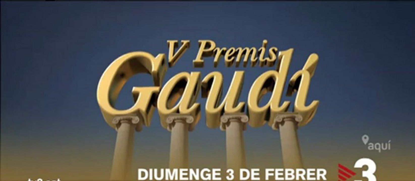TV3 - Diumenge, a les 21.50, a TV3 - Viu en directe la gala dels premis Gaudí