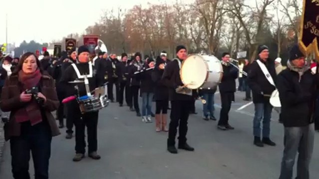 Harmonie et musiciens au défilé de la St-Vincent 2013 à Châtillon
