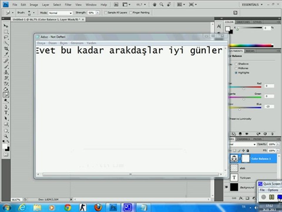 Adobe Photoshop Cs4 ile ateşli yazı yazma