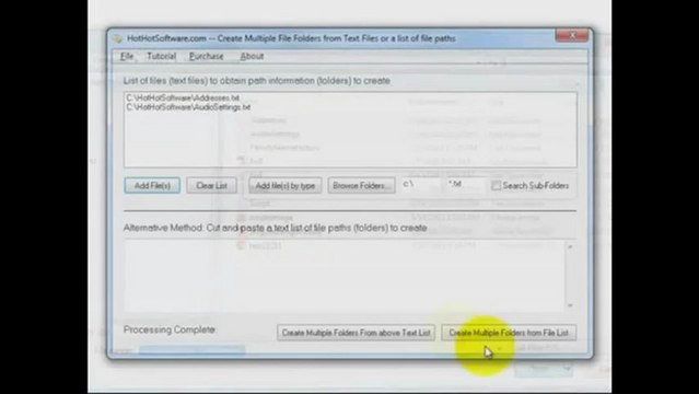 How to Create Multiple File Folders from Text Files or a list of file paths software