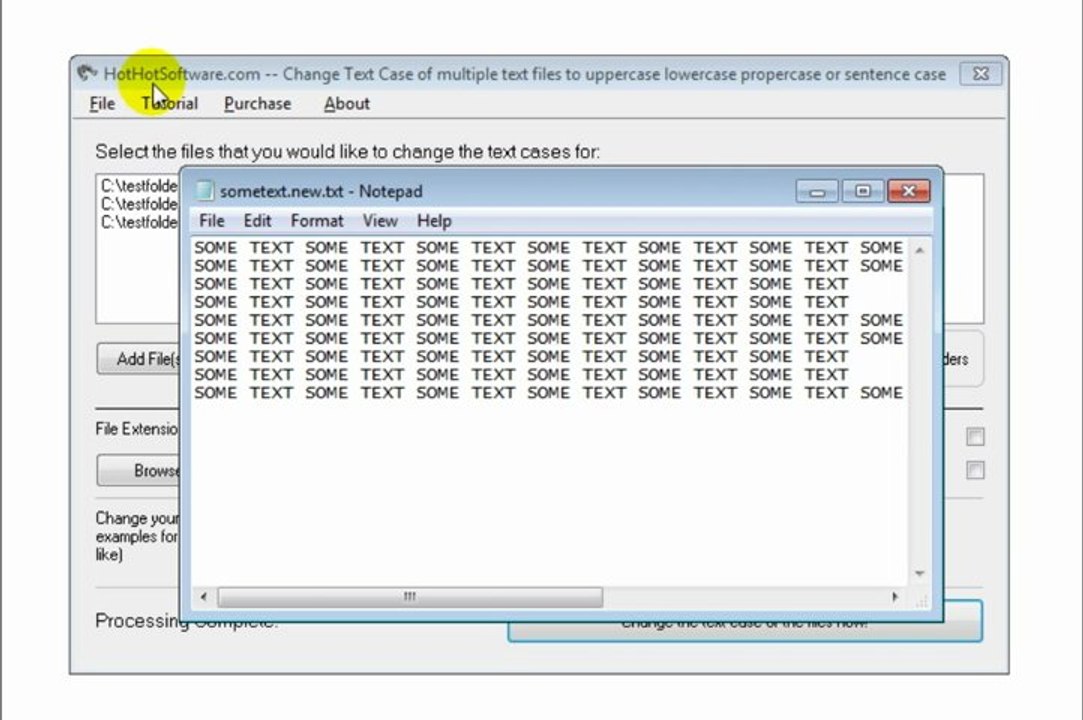 How to change the text case in multiple documents/text files