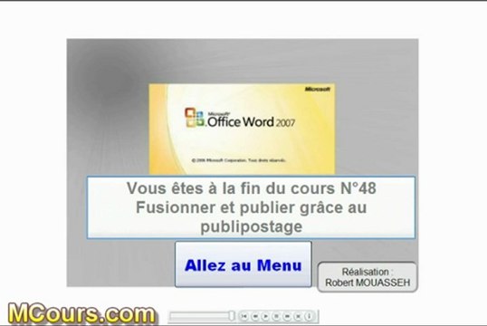 Tutoriel WORD 2007: Cours N°48 Comment Fusionner et publier un courrier avec le publipostage