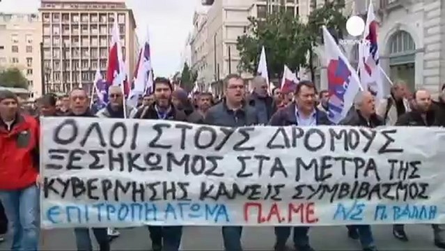 Solidarity protest for Greek subway workers