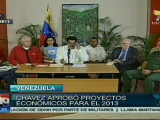 Anuncia Maduro que Chávez aprobó proyectos para 2013