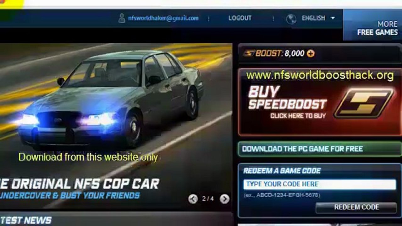 Need For Speed World Boost Hack and More Visit My Site and Download for Free