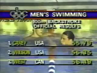 1984 Olympic Men_s 100m Backstroke final - Rick Carey