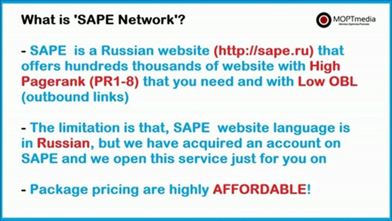 SAPE Network Links Service Package
