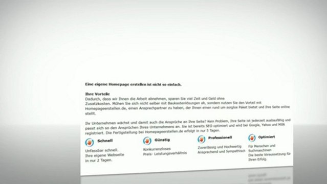 Wir erstellen Ihre Homepage schnell und günstig.