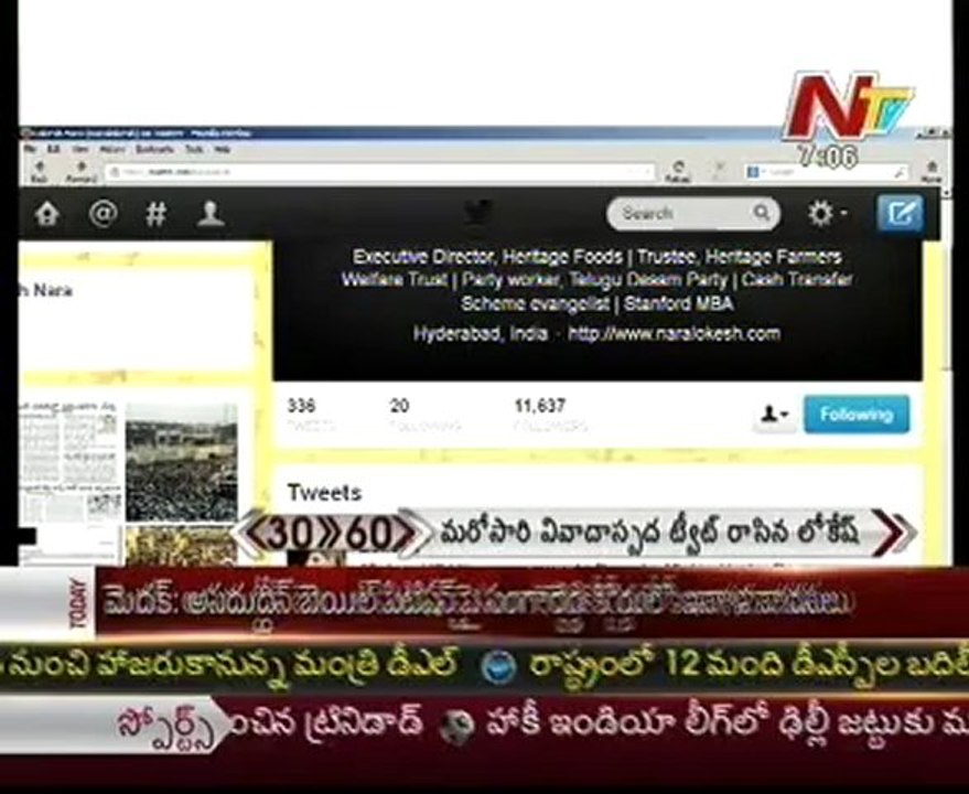 Lokesh Nara again posted Controversial Tweets