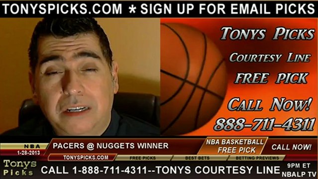 Denver Nuggets versus Indiana Pacers Pick Prediction NBA Pro Basketball Odds Preview 1-28-2013