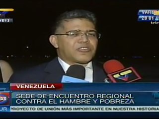 Jaua anuncia encuentro en Venezuela contra el hambre