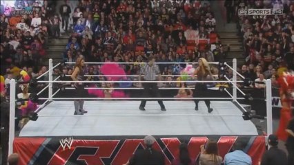 Kaitlyn vs Tamina Snuka Lumberjill Match- RAW 1/28/2013