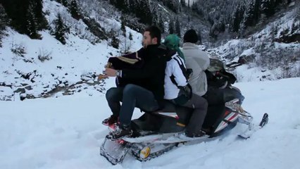 tulum eşliğinde kar motoru keyfi