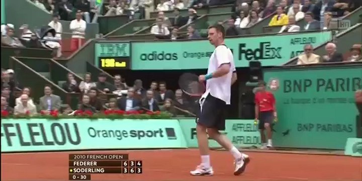 2010 French Open Quarter Final Roger Federer vs Robin Soderling