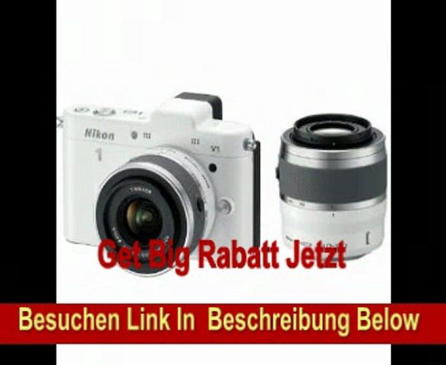 Nikon 1 V1 Systemkamera (10 Megapixel, 7,5 cm (3 Zoll) Display) weiß inkl. 1 NIKKOR VR 10-30 mm und VR 30-110 mm Objektive