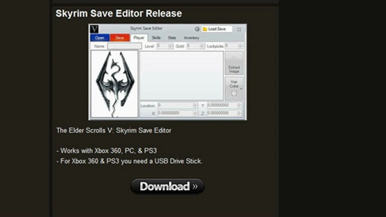 Skyrim Save editor mod tool 2013