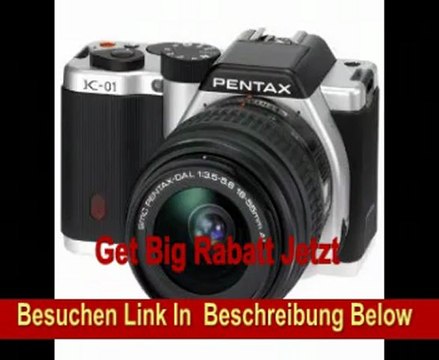 Pentax K-01 SLR Digital Kamera (16 Megapixel, 3-fach opt. Zoom, 7,6 cm (3 Zoll) Display, Full-HD Video, bildstabilisiert) inkl. 18-55mm Objektiv silber/schwarz