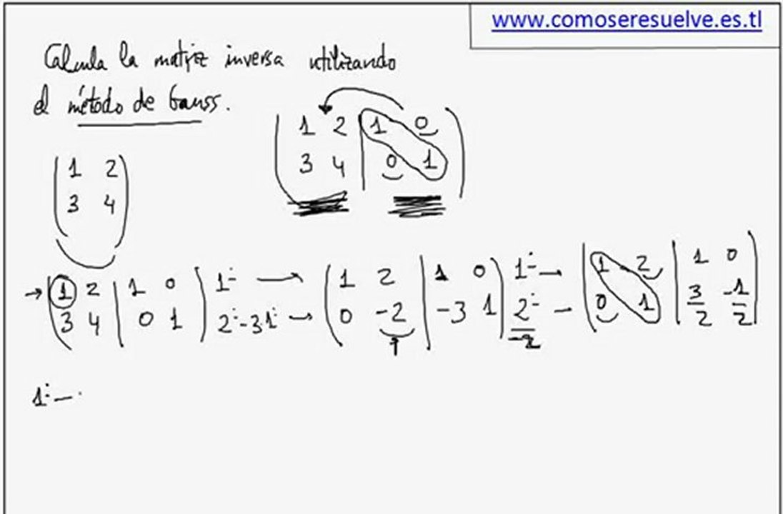 Matriz inversa ejemplo 1