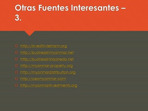 Business in Myanmar (in Spanish for Spanish and Latin American companies)