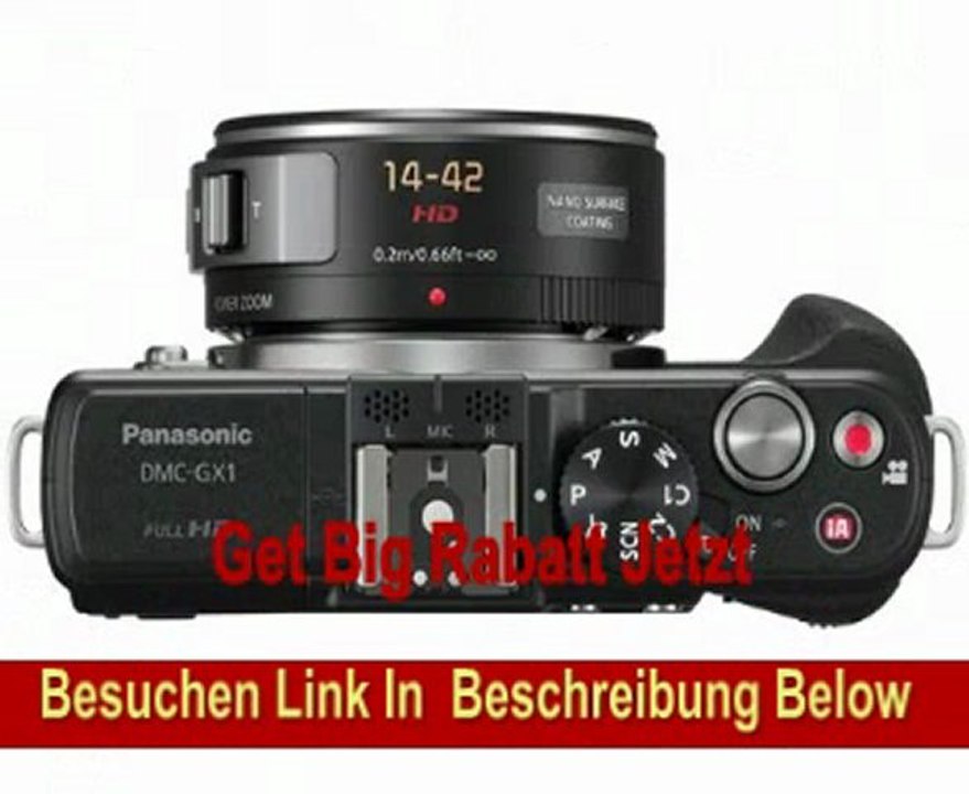 Panasonic Lumix DMC-GX1X Systemkamera (16 Megapixel, 7,5 cm (3 Zoll) Touchscreen, LiveView, bildstabilisiert) schwarz inkl. Pancake Powerzoom X-Vario Objektiv 14-42mm
