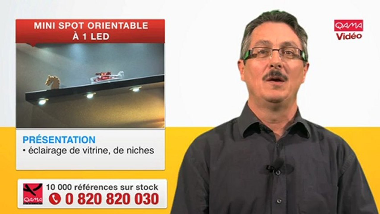 Mini spot encastrable et orientable, à 1 led de 1 watt, par Qama