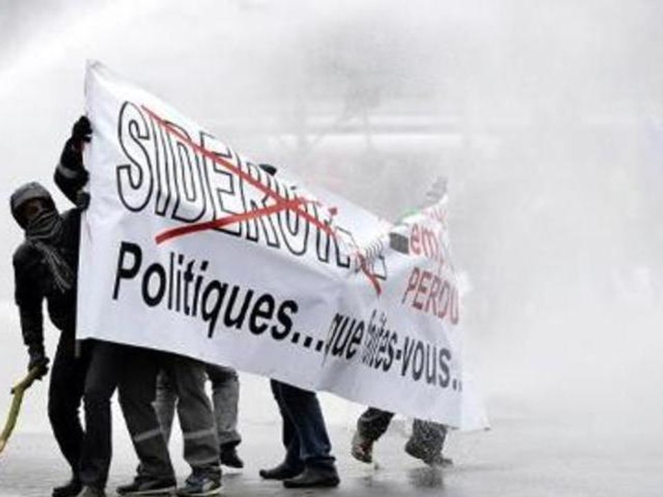 Belgium steel workers protest Mittal shutdown