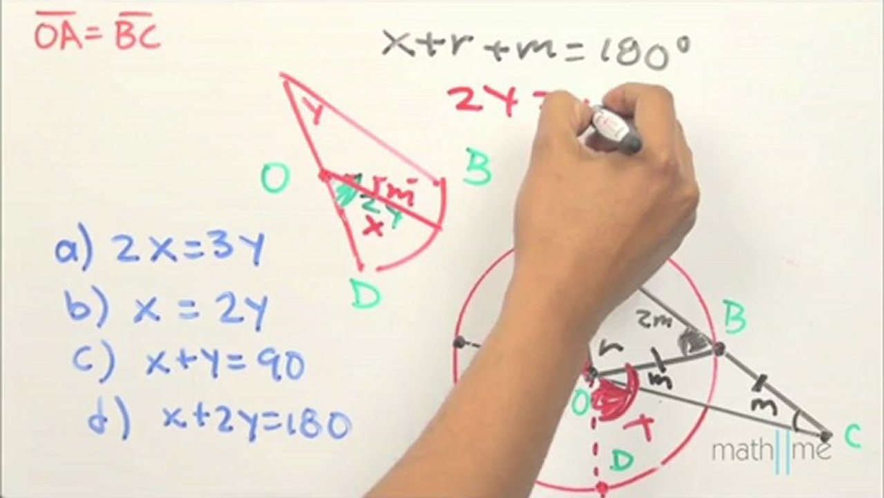 Relación verdadera de 2 ángulos en una circunferencia