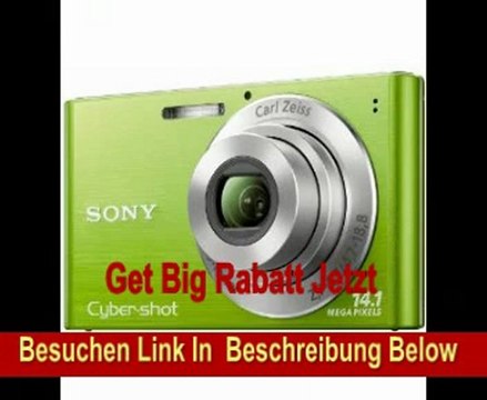 Sony DSC-W320G Digitalkamera (14 Megapixel, 26mm Carl Zeiss Vario Tessar Weitwinkelobjektiv mit 4fach optischem Zoom, 6,9 cm (2,7 Zoll) LC-Display) grün