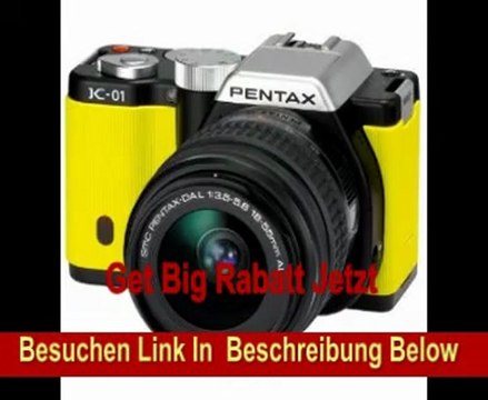Pentax K-01 SLR Digital Kamera (16 Megapixel, 3-fach opt. Zoom, 7,6 cm (3 Zoll) Display, Full-HD Video, bildstabilisiert) inkl. 18-55mm Objektiv schwarz/gelb