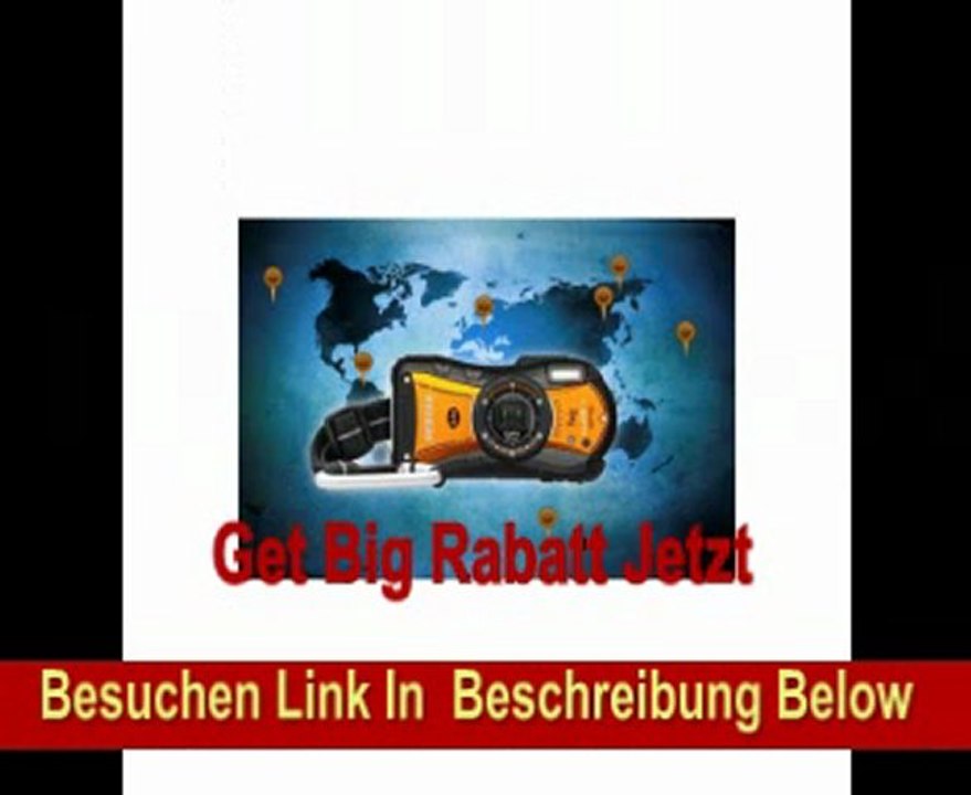 Pentax Optio WG-1 GPS Digitalkamera (14 Megapixel, 5-fach opt. Zoom, 6,9 cm (2,7 Zoll) Display, bildstabilisiert) orange