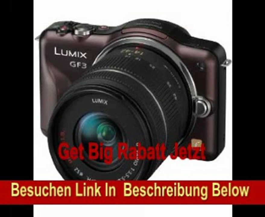 Panasonic Lumix DMC-GF3KEG-T Systemkamera (12 Megapixel, 7,5 cm (3 Zoll) Touchscreen, LiveView, bildstabilisiert) chocolate inkl. Lumix G Vario PZ 14-42mm Objektiv