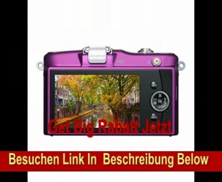 Olympus Pen E-PM1 Systemkamera (12 Megapixel, 7,6 cm (3 Zoll) Display, bildstabilisiert) lila mit 14-150mm Objektiv silber