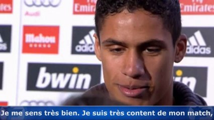 Raphael Varane satisfait de sa performance contre le Barça
