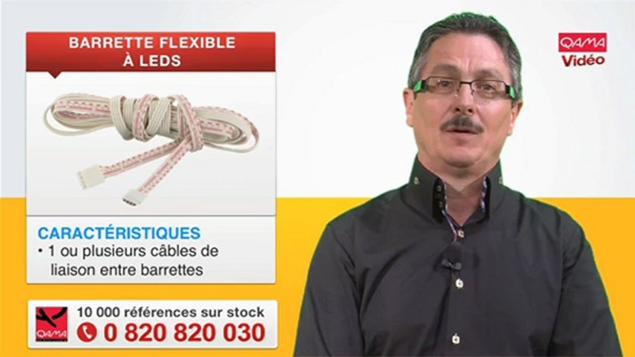 Barrette flexible à leds, par Qama