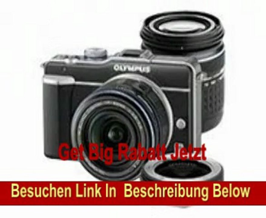 Olympus PEN E-PL1 Systemkamera (13 Megapixel, 6,9 cm (2,7 Zoll) Display, Bildstabilisator) schwarz mit 14-42mm & 40-150mm Objektiven schwarz