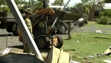 Floods leave huge craters in Australian roads