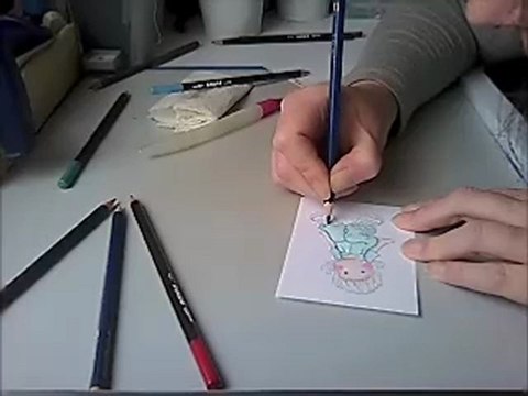 Coloriage Tilda Magnolia aux crayons de couleurs aquarellables