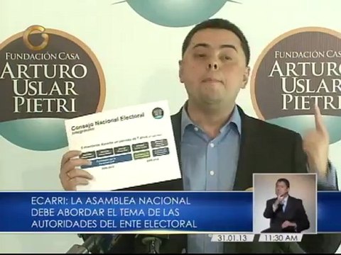 Antonio Ecarri solicitó a la AN designación de nuevos rectores del CNE