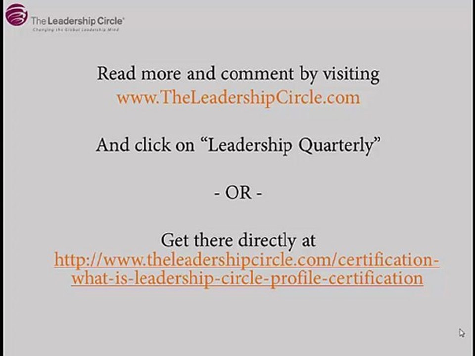 Leadership Circle Profile Certification - What Is It?