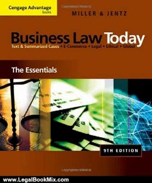 Legal Book Review: Cengage Advantage Books: Business Law Today: The Essentials by Roger LeRoy Miller, Gaylord A. Jentz