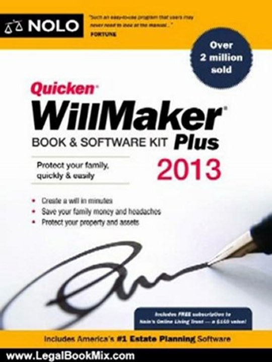 Legal Book Review: Quicken WillMaker Plus 2013 Edition: Book & Software Kit by Editors of Nolo